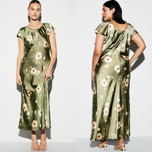 Old Navy Green Floral Maxi Dress